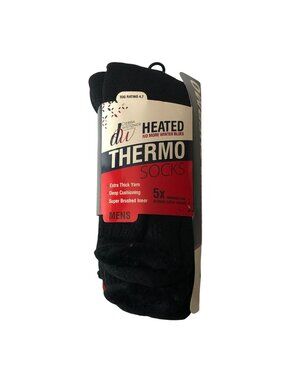 Debra Weitzner Mens Thermo Socks Heated Cushioned Insulated Black 2 Pair